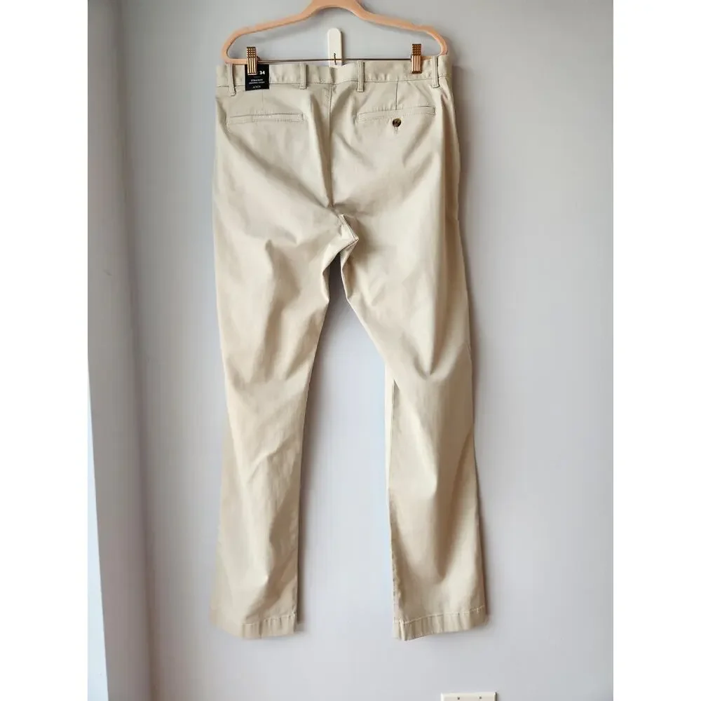 NWT J. Crew Men's Straight-Fit Original Chino Pant Stone 33/34